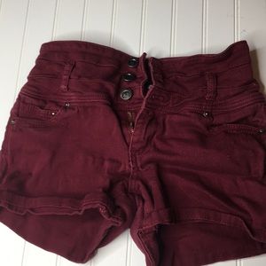 Maroon High-Waisted shorts